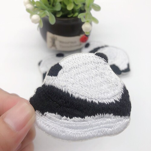 Treasure No. 1 Cute Panda Embroidery Stickers Children's Hair Accessories Side Bangs Stickers Girls Broken Hair Stickers Magic Stickers Japanese Style