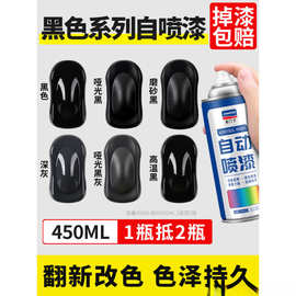 黑色自动手摇自喷漆亚光哑光磨砂黑亮黑漆汽车防锈不色专用油满