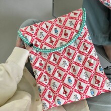 韩国ins裥棉电脑包柔软puff公主ipad包绣花13英寸电脑内胆包