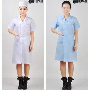 Summer Half-Sleeved Short-Sleeved Male and Female Doctor Clothing White Coat Pharmacy Work Clothes Oral Nurse Uniform White Coat Student