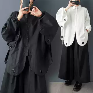 实拍小众不规则立体装饰高级感罩衫上衣宽松休闲遮肉时尚蝙蝠衫女