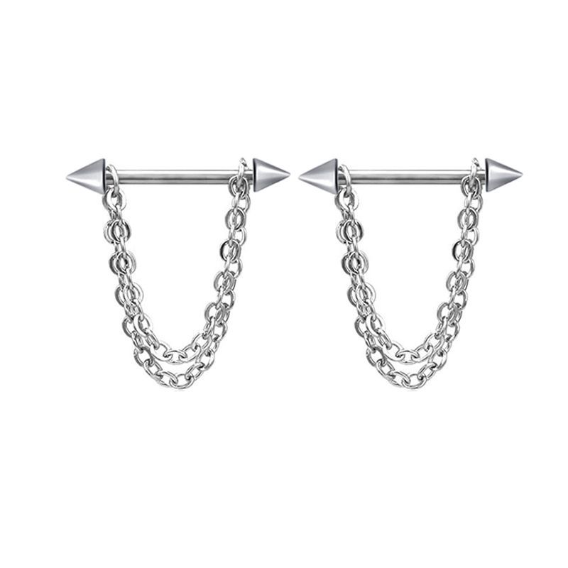Nipple Rings & Studs Piercing Type 1 Pair Quantity 1 Pair Nipple Rings & Studs Simple Style Classic Style Solid Color 304 Stainless Steel Plating Nipple Rings & Studs