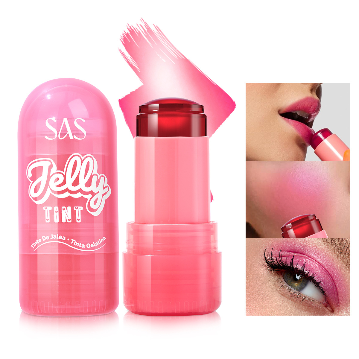 USHAS transfronterizo, barras de gel de venta caliente en Europa y Estados Unidos, crema de mejora de la piel natural, blush de doble propósito, brillo natural al por mayor.