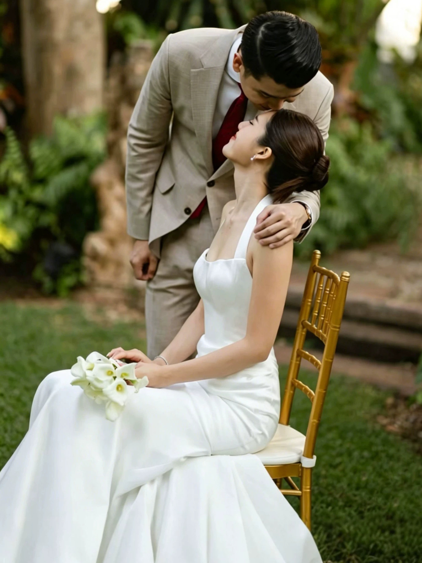 Sling light wedding dress 2026 white simple fashion Korean elegant…