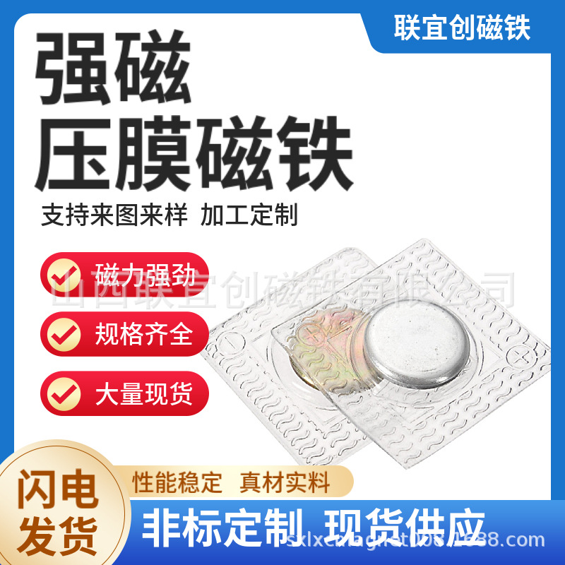 厂家供应皮具箱包单面磁铁 PVC压膜服装辅料磁铁  白呖压花磁钮