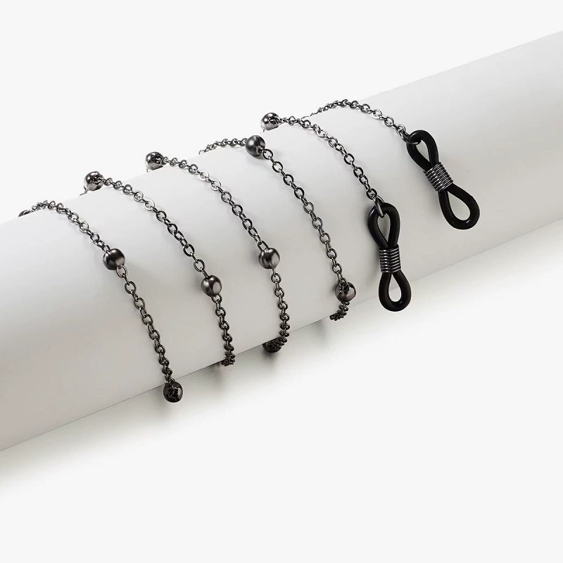 Glasses from pearl solar-powered, chain, metal accessory