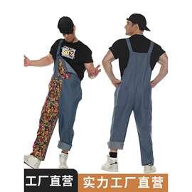 玛丽表演背带裤扮演万圣节服装Cos服 马里奥 水电工装扮服装