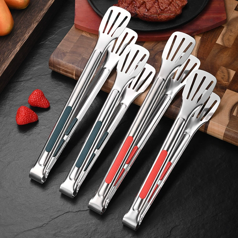 Трехлинейные зажимы для еды из нержавеющей стали, кухонные зажимы для еды для барбекю, стейк, барбекю, жареная рыба, зажимы для хлеба, зажимы для шведского стола