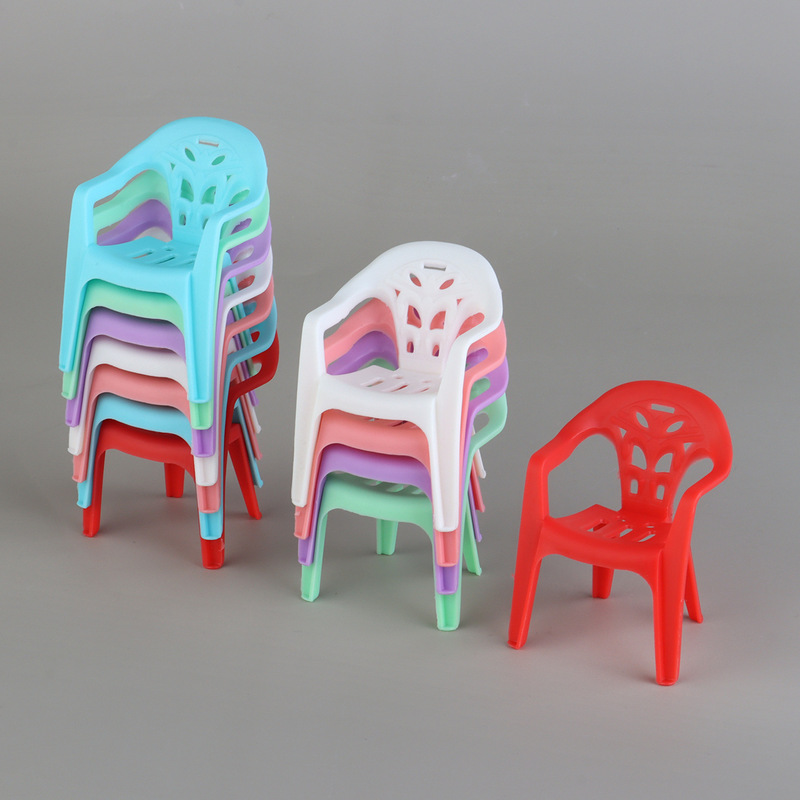 Doll House Accessories Wholesale Children's Play House Toys Mini Simulation Model Back Chair Stool Dining Table Armchair