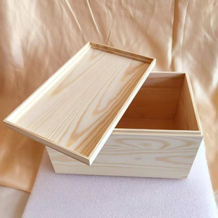 Pine Rectangular Lid Wooden Box Desktop Storage and Organization Gift Box with Lid Small Wooden Box Solid Wood Box
