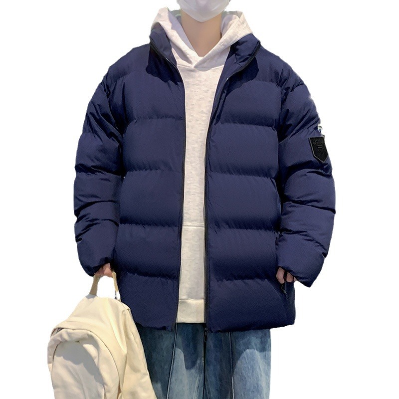 Abrigo acolchado de algodón casual para hombres invierno nuevo cálido engrosado color sólido collar de pie Abrigo acolchado de algodón abrigo de moda coreana chaqueta acolchada de algodón image 7