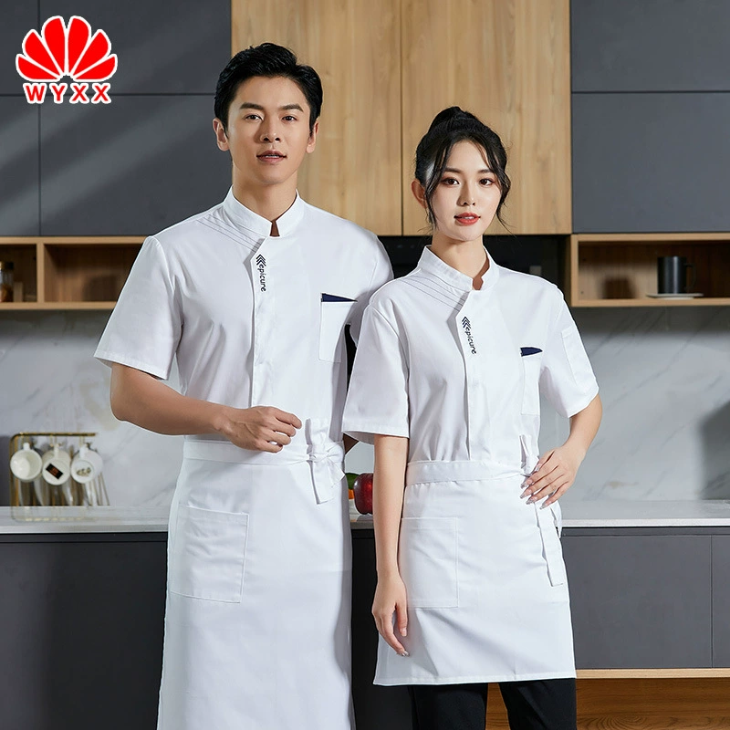 Рабочая одежда для выпечки шеф-повара, мужская и женская одежда с короткими рукавами, Летний дышащий западный ресторан Hotel Senior Kitchen Chef
