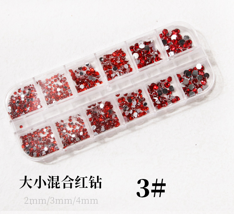 Tamaño mezclado diamante rojo