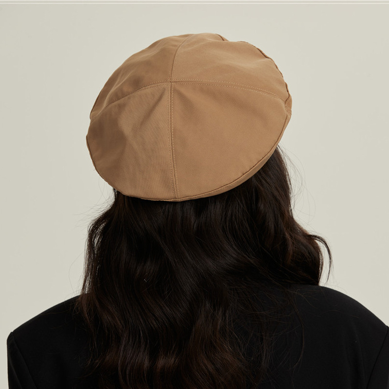 Design Sense Nischenmalerhut Buchstaben Baskenmütze Damen Schwarz Achteckiger Hut Herbst und Winter Gesicht Kleiner Hut_voghion.com