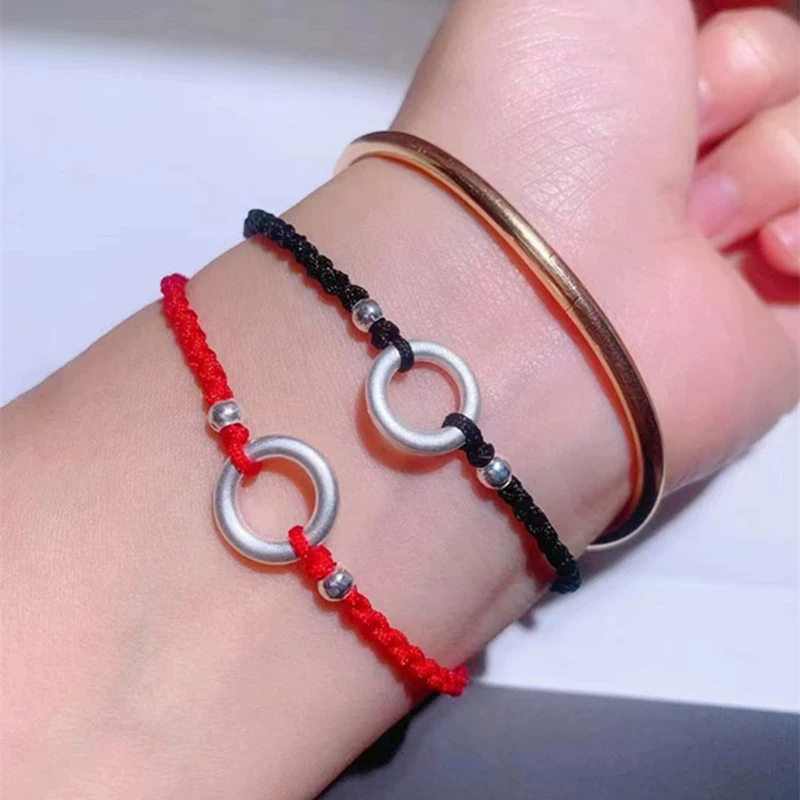Защитный амулет, пряжка, красный шнур bracelet вручную, украшение, серебряный браслет, серебро 99 образец, для любимого, подарок на день рождения
