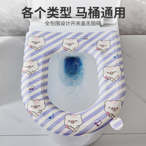 EVA Waterproof Toilet Seat Cover All-Season Foam Toilet Ring Cute Household Bathroom Toilet Seat Cover Washable