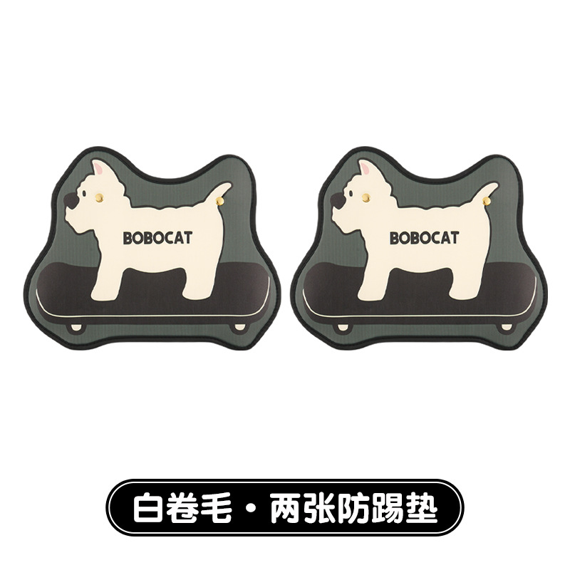 Cartoon Protection Pad | Katong Chair back anti-kick pad - white-dachshund-2-anti-kick-pads