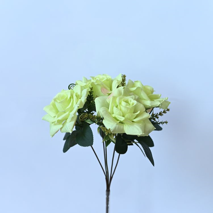 Simulación de rosas de 5 cabezas de rosas de bordes de boda fotografía decoración decorativa accesorios para el hogar flores de simulación flores falsas rosas