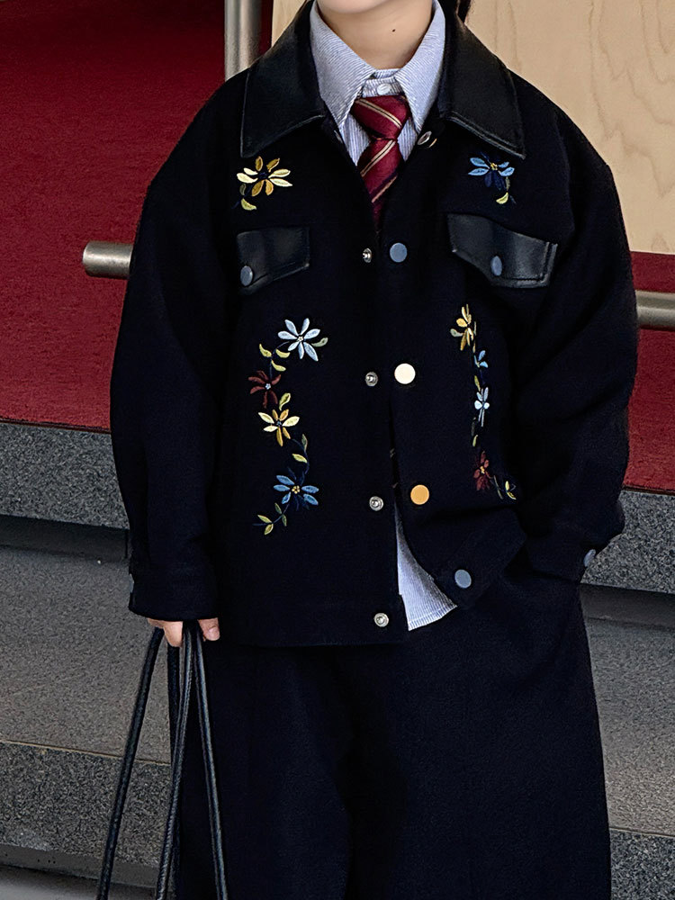 25717 куртка с цветочным принтом