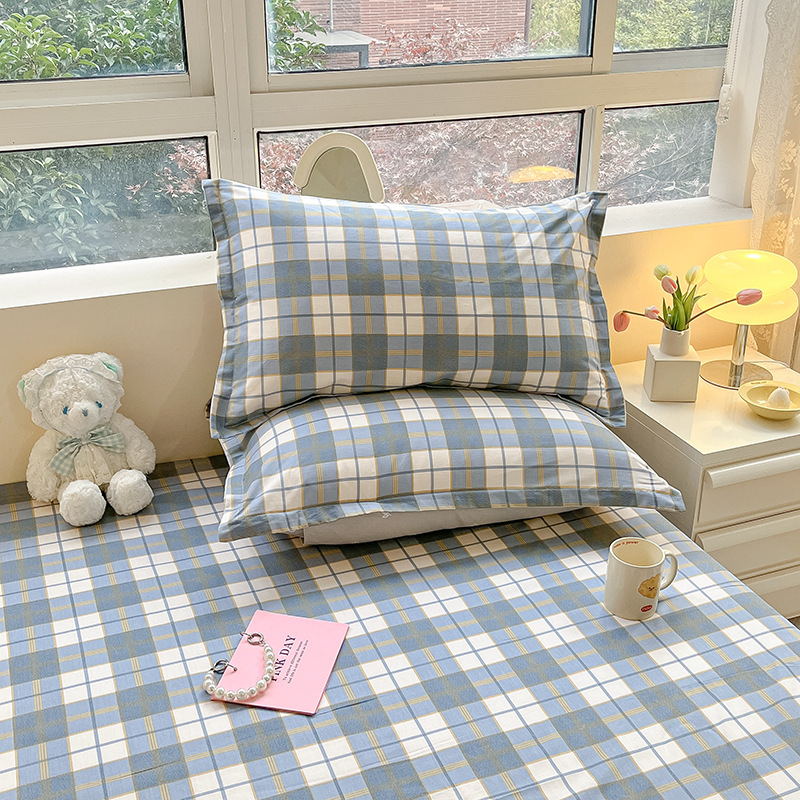 Funda de almohada fresca pequeña de algodón puro Un par de fundas de almohada para el hogar individuales 48x74cm Funda interior de núcleo de almohada de algodón Student 4