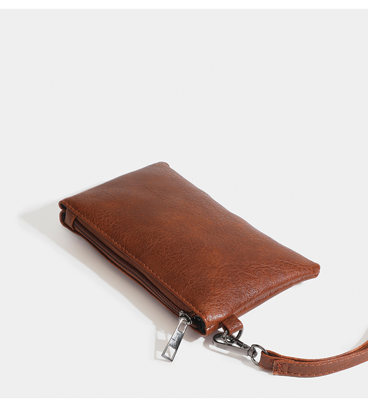 Zipper Closure Type Coin Purse Bags Type Women's Solid Color Pu Leather Zipper Coin Purses