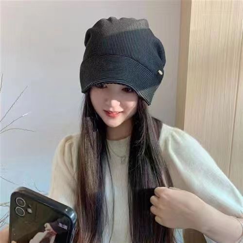 New model facial highlight small knitting autumn and winter warm beanie hat, popular stack hat for women, casual versatile high-quality