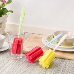 Creative Home Cup Brush with Handle Colorful Sponge Cup Brush Cleaning Brush Random Color Universal Brush Wholesale