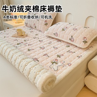 Winter New Milk Velvet Mattress Warm Non-slip Baby Velvet Cushion Bed Mattress Thickened Mattress Maternal and Infant Class A
