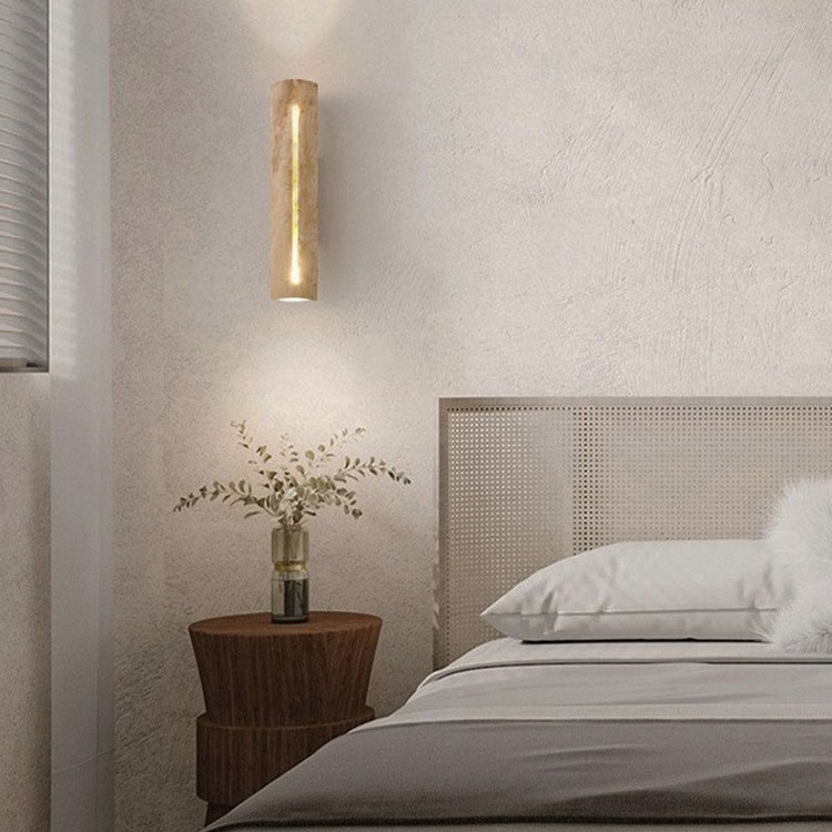 Retro balcón exterior tifón lámpara de pared de viento impermeable patio silencioso cabeza de cama pared de piedra lámpara de pared amarilla villa agujero de dormitorio tiro al aire libre