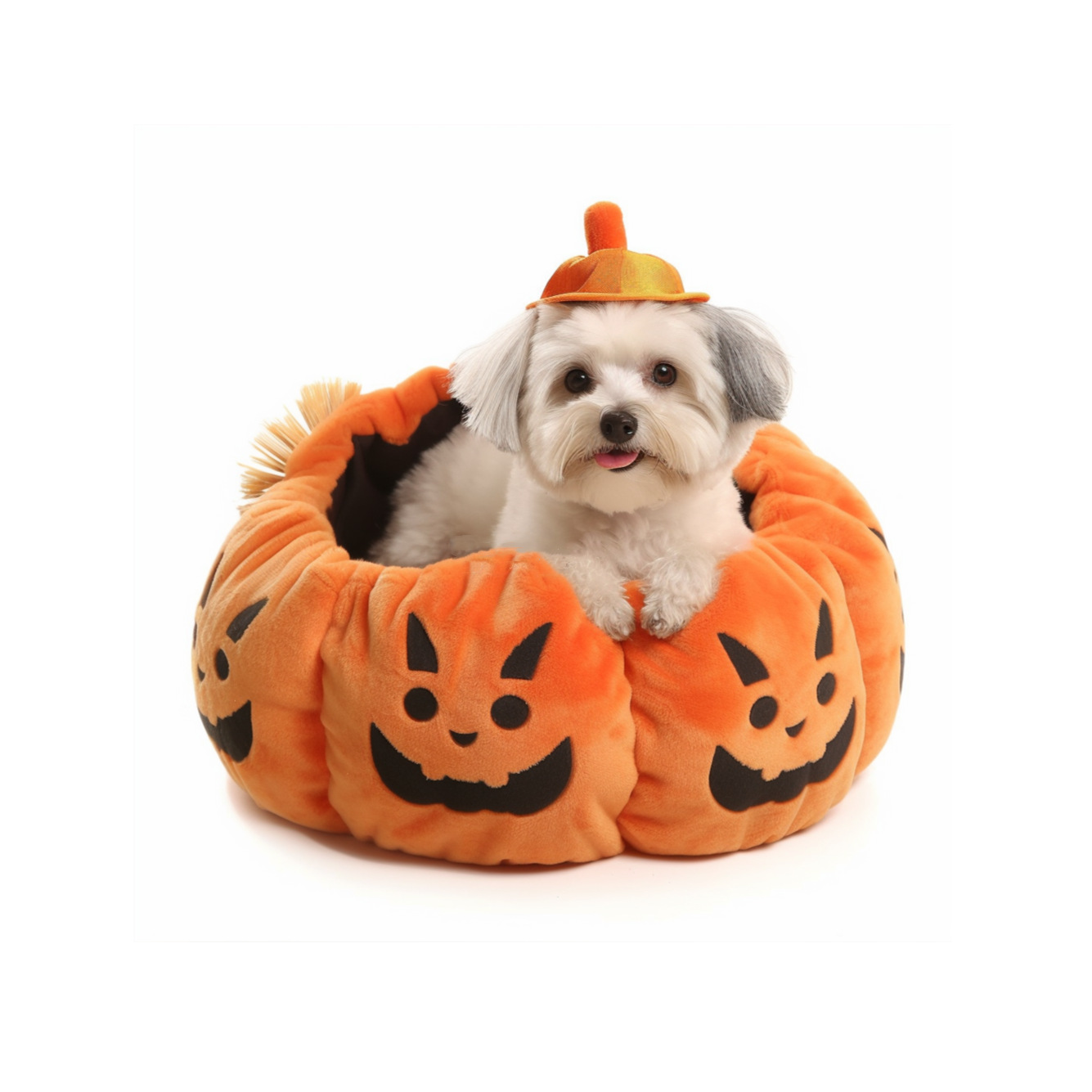 Transfronterizo nuevo fantasma de invierno cálido gato nido cama de perro suministros para mascotas Perrera de Halloween calabaza nido de mascotas