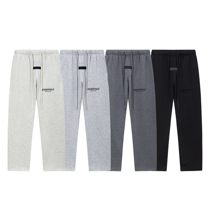 Essentials Flocked Printed Straight-Leg Pants for Men and Women, Loose Casual Fleece-Lined Long Pants, Couple's American High Street Fashion Essentials Flocked Printed Straight-Leg Pants for Men and Women, Loose Casual Fleece-Lined Long Pants, Couple's American High Street Fashion