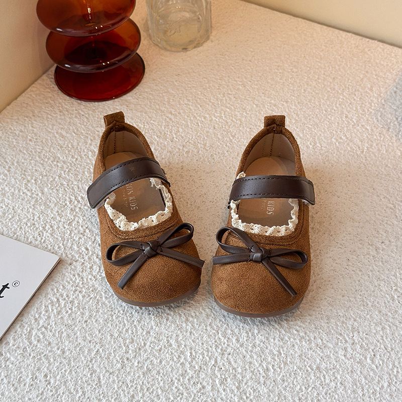 Zapatos de princesa de arco de niñas 2026 primavera nuevos zapatos de encaje para niños con suela suave de moda zapatos de cuero versátiles image 8
