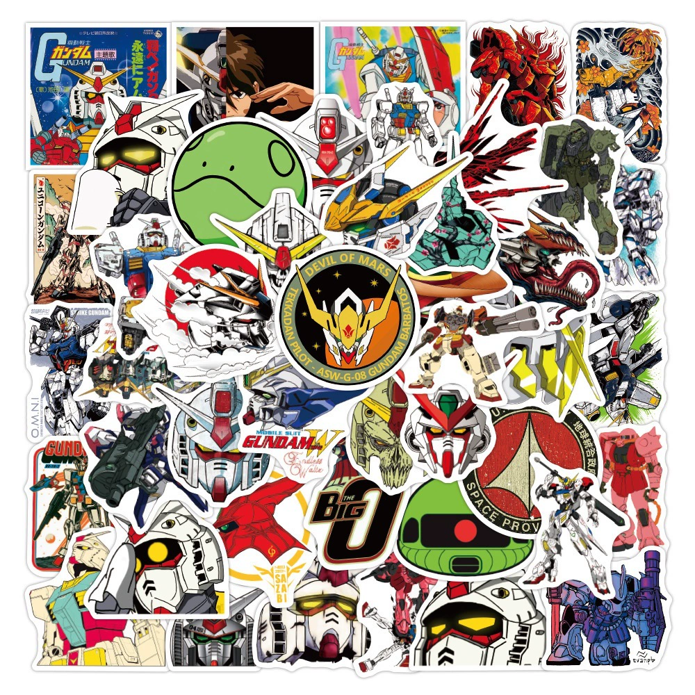 Cartoon robot, suitcase, scooter, sticker, graffiti
