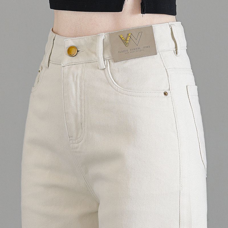 Morandi Gray Denim Straight Pants Women's Thin 2025 Summer New Casual Breathable Women's Pants Slimming Look Wide Leg Pants