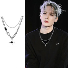 芒星双层项链男钛钢不掉色义乌新品毛衣链女小众嘻哈百搭饰品配饰