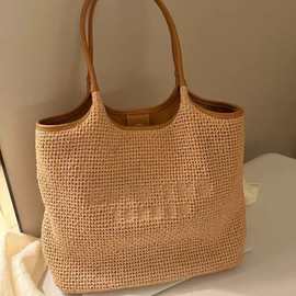 南枫百搭休闲莱茵春假托特包女士2025新款春夏编织包大容量单肩包