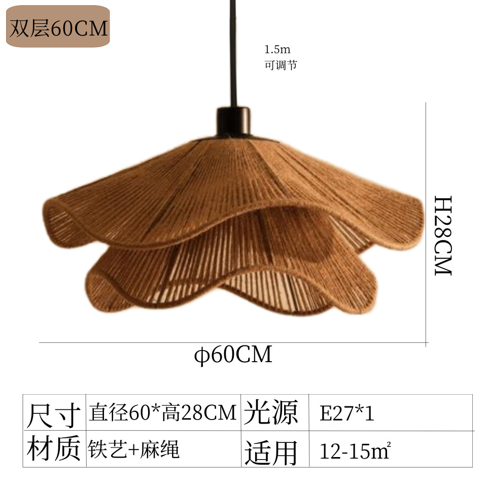 Sala de estar de estilo tranquilo Hotel Residencia Restaurante retro Tejer de algodón Dormitorio Sala de té Comedor de estilo medieval Lámpara de restaurante