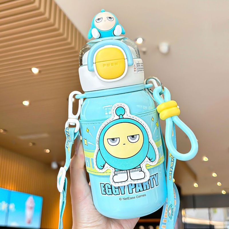 本物のエッグマンパーティーダブルドリンクカップセット魔法瓶カップ 510 ミリリットル女子学生学校ポータブルかわいい魔法瓶カップ水カップ|undefined
