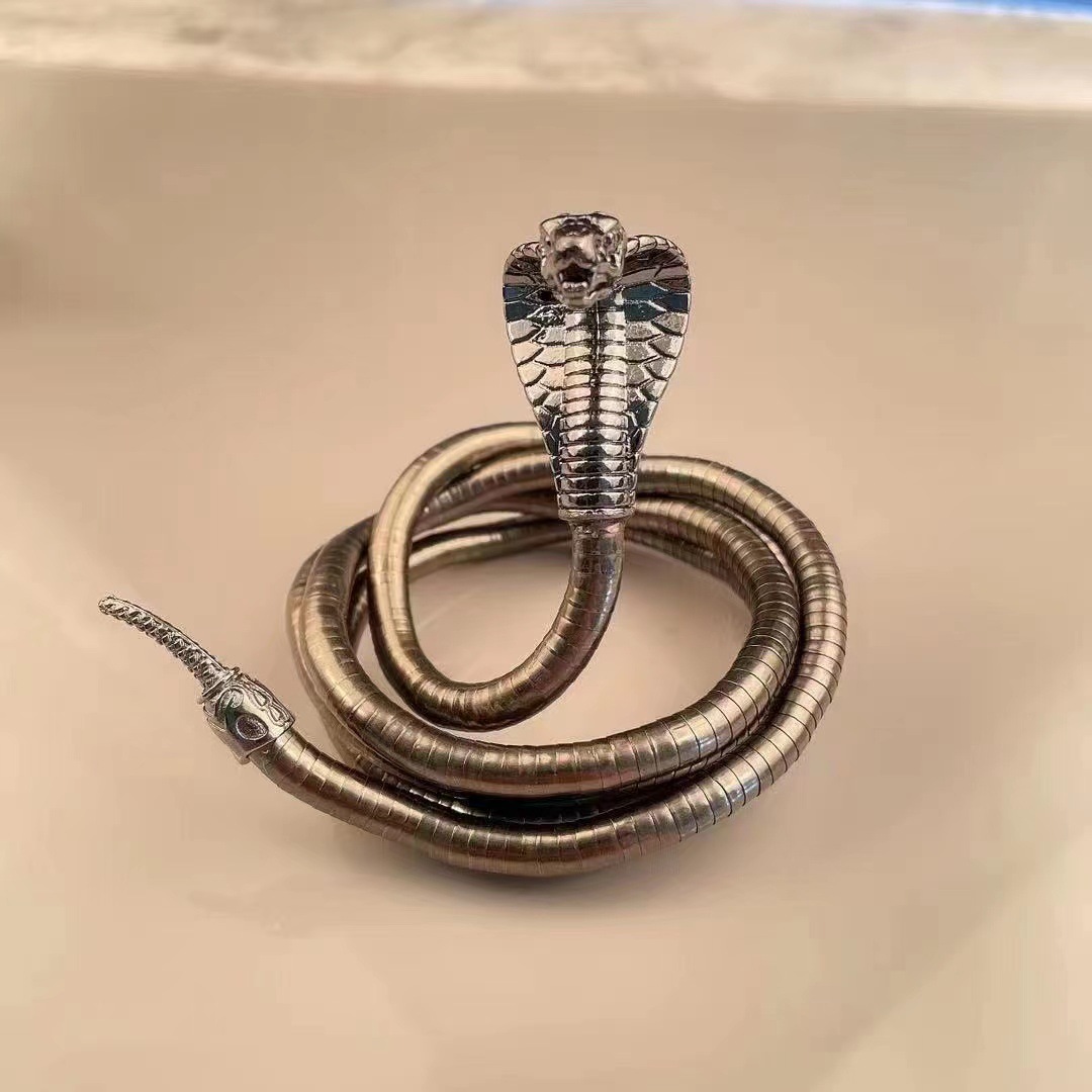 Nuevo producto transfronterizo, cadena de hueso de serpiente para mujer, collar con diseño versátil, collar del Año de la Serpiente, collar con forma de serpiente de alta gama de estilo minimalista