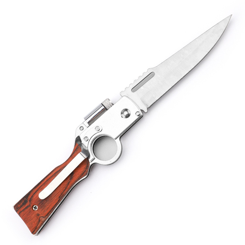 Cuchillo plegable al aire libre multifuncional de acero inoxidable AK47 Cuchillo plegable al aire libre de acero inoxidable directo de fábrica con luz