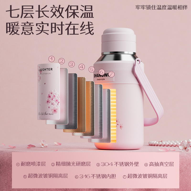新款保温杯女高颜值户外运动水壶316不锈钢车载水杯大容量杯子|undefined