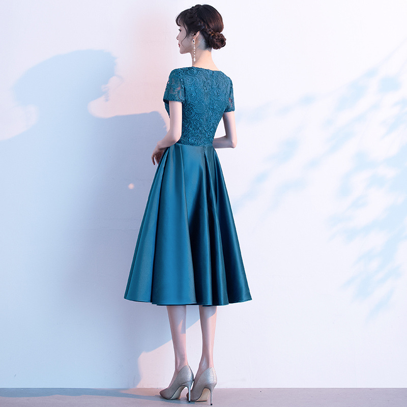 Vestido de cóctel azul para mujer, nuevo estilo 2026, elegante, para fiesta, boda, invitada, madre de la novia, vestido de noche de verano