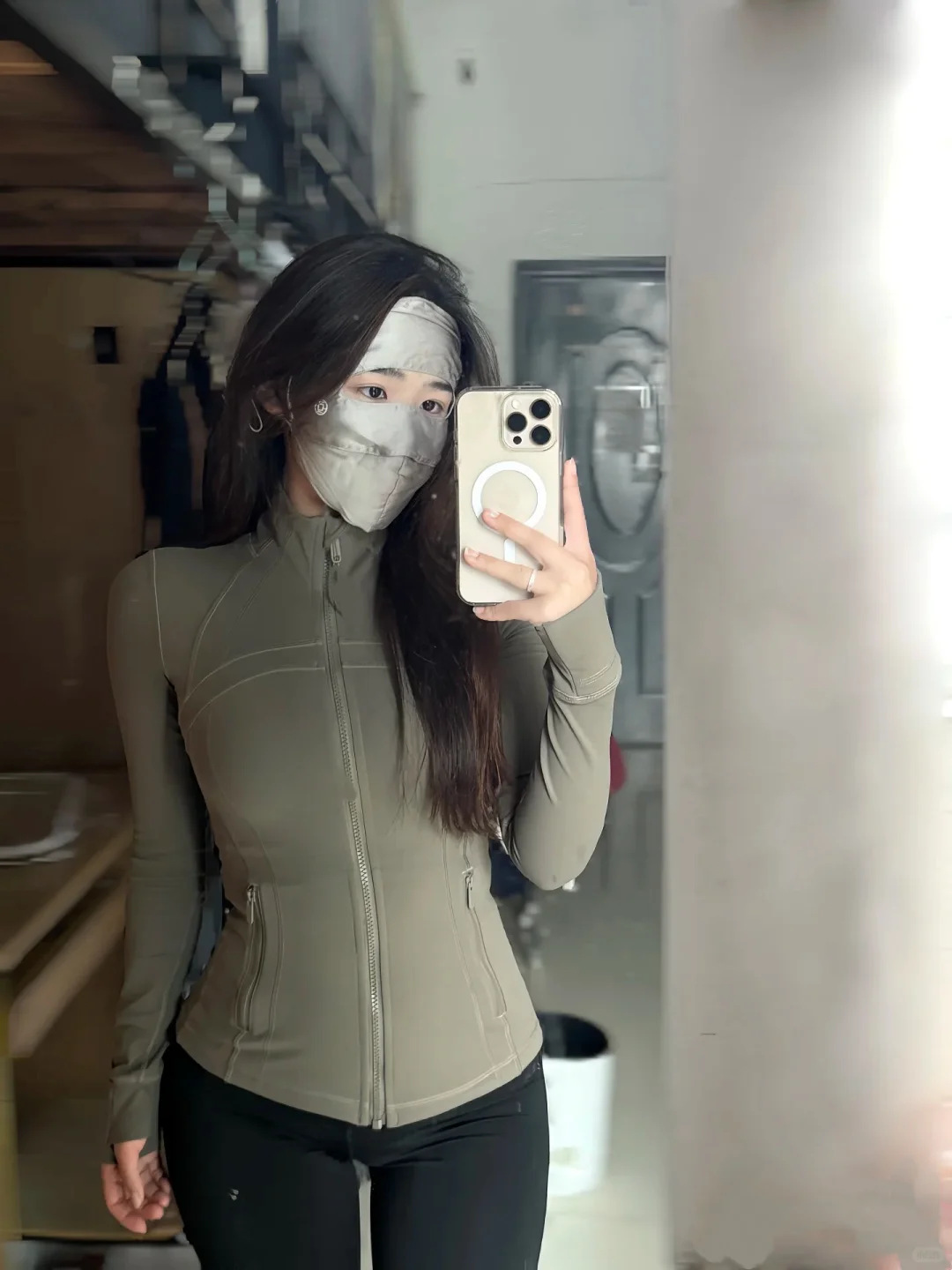 노마드 그레이 스탠드 칼라 재킷