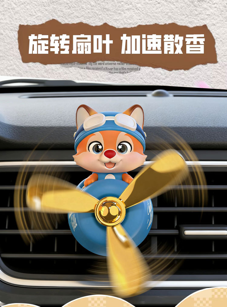 Cross-Border Exclusive Supply of Car Fragrance Perfume, Export Clip-On Fragrance, Cartoon Design, Hot-Selling Amazon Bestseller, Car Decoration Items