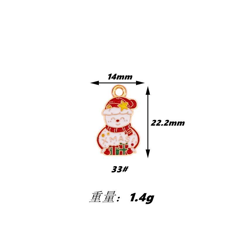 クリスマス漫画 DIY 合金ドリップオイルゴールデンホワイト K サンタクローススノーフレークヘラジカクリスマス猫アクセサリー|undefined