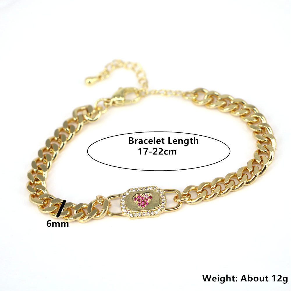 Simple Fashion Bracelet Creative Heart-shaped Zircon Bracelet display picture 1