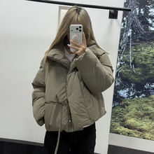 思琪女装2512/11 蓬松保暖系带立领夹棉休闲面包棉服外套
