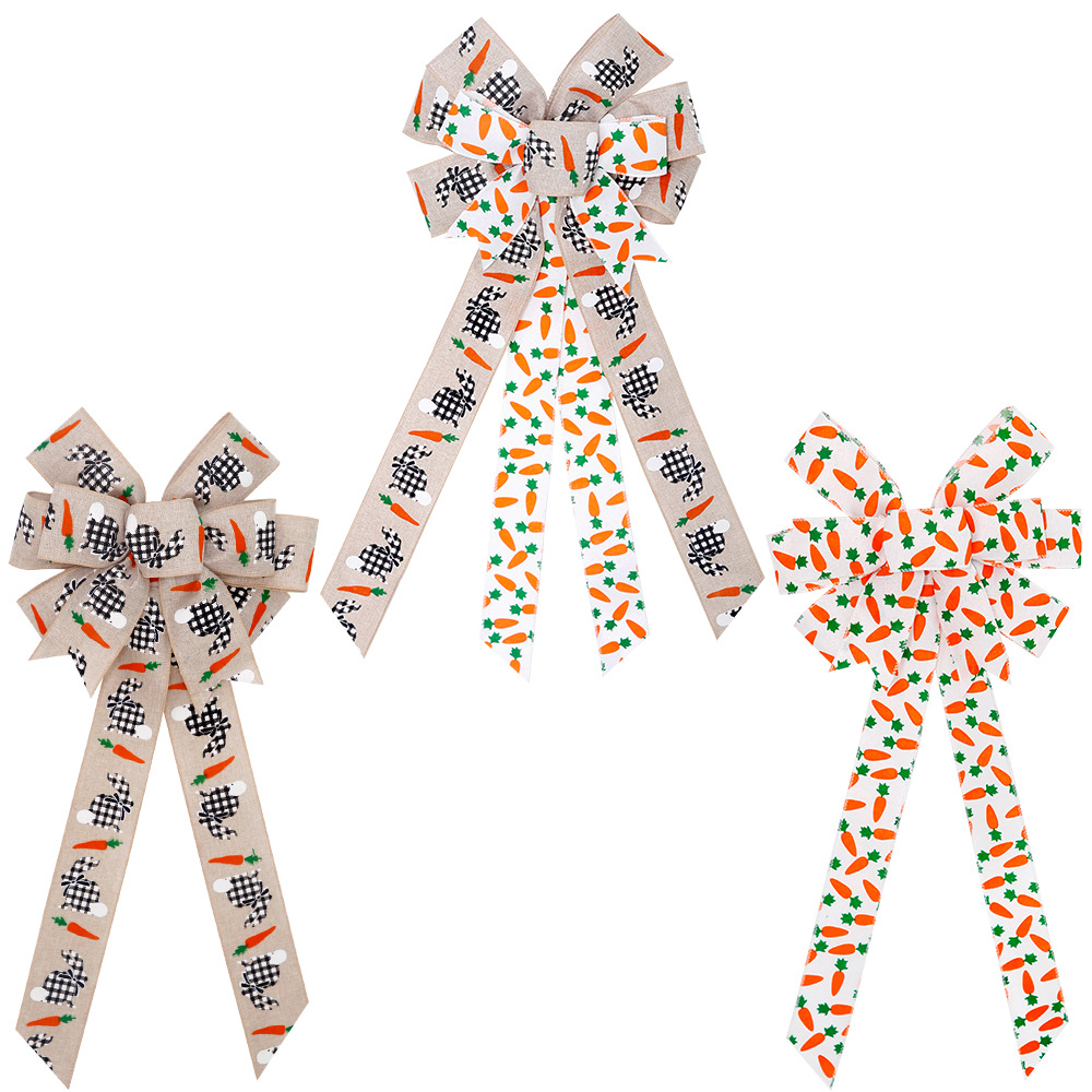 Decorations, carrot rabbit, layout with bow, for import, new collection