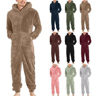 B 23953 Zipper Fleece One Piece Pajamas ��ů�B�w˯�� ��