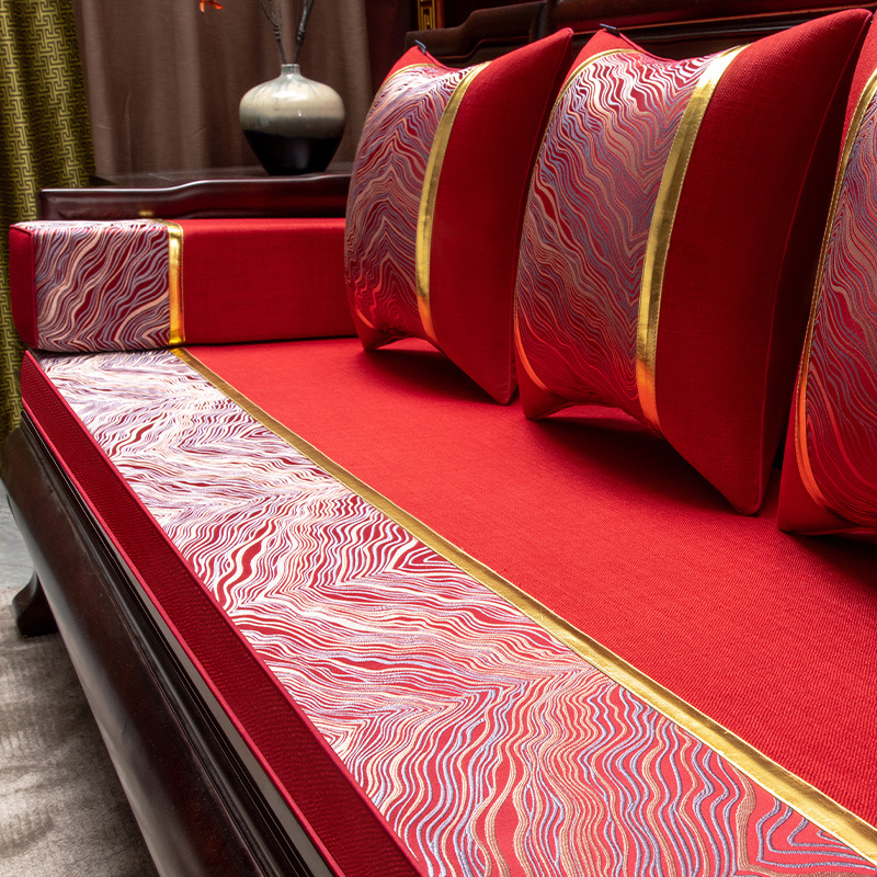 Estilo chino sofá de palo de rosa cojín Arhat cama cubierta muebles de madera maciza silla sofá cojín antideslizante esponja cojín cuatro estaciones